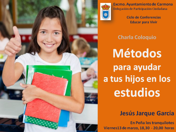Charla coloquio de Jesús Jarque sobre métodos para ayudar a tus hijos en los estudios