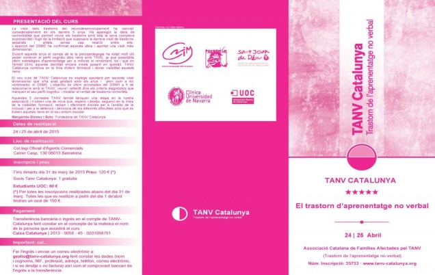 Programa de las 5ª Jornadas TANV Catalunya