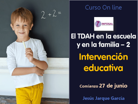 Intervención educativa TDAH, curso con on line