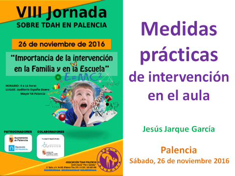 Conferencia de Jesús Jarque en la VIII Jornada TDAH en Palencia