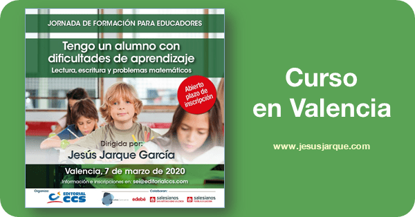 Curso en Valencia de Jesús Jarque sobre las dificultades de aprendizaje organizado por la Editorial CCS