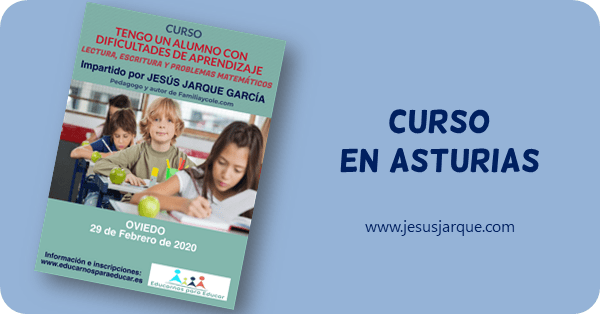 Curso en Oviedo impartido por Jesús Jarque, sobre las dificultades habituales de aprendizaje: lectura, escritura y problemas matemáticos