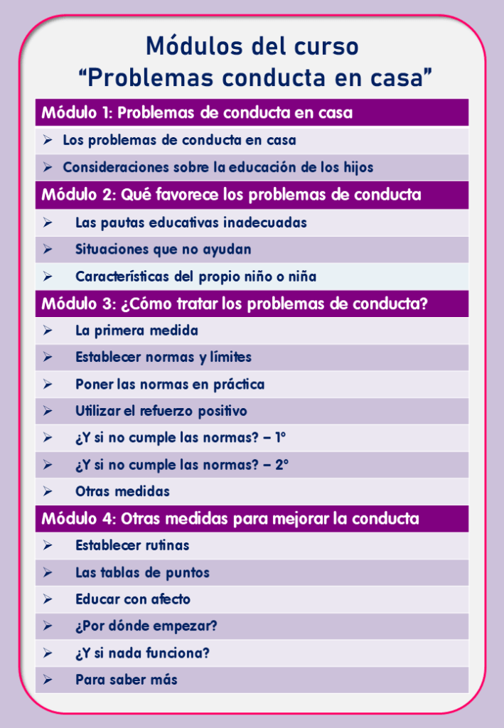 Curso on line problemas de conducta en la infancia, de Jesús Jarque. 