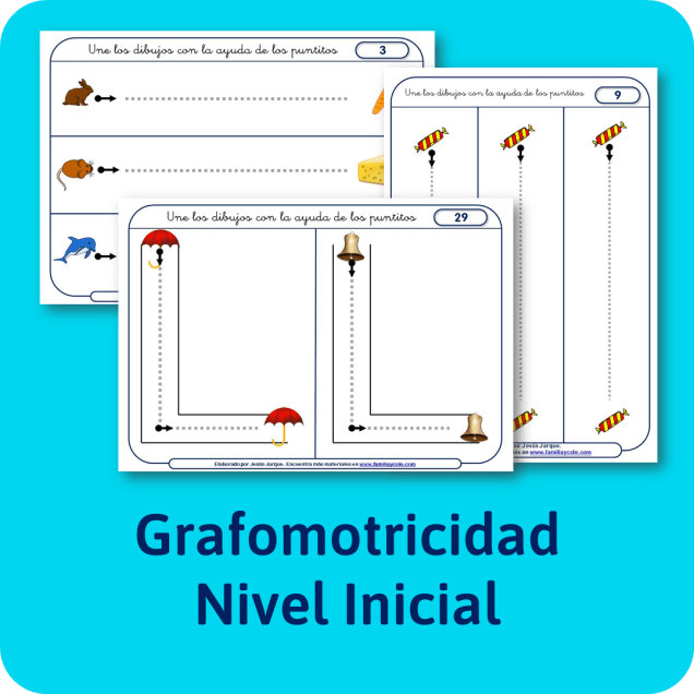 Fichas de grafomotricidad. Nivel Inicial. Para descargar e imprimir gratis. Elaboradas por Jesús Jarque. 