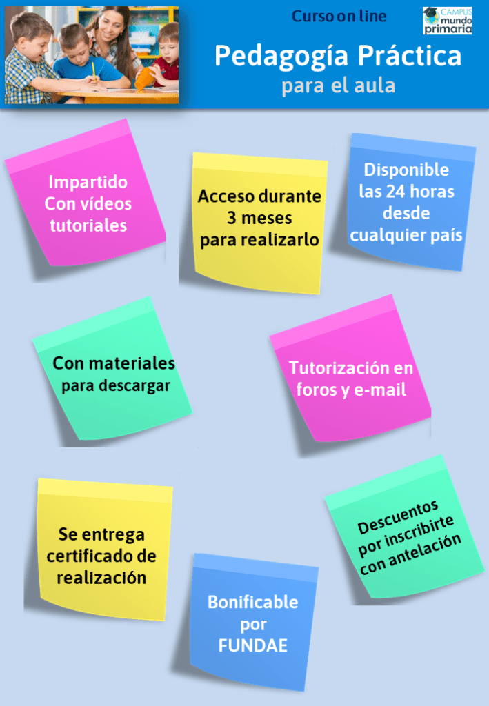 Información sobre el curso de Pedagogía práctica para el aula impartido on line por Jesús Jarque, a través de Mundo Primaria. 