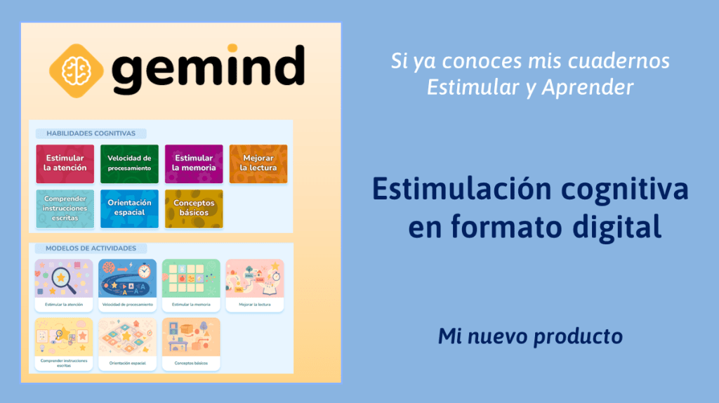 Actividades interactivas de atención y memoria en Gemind.